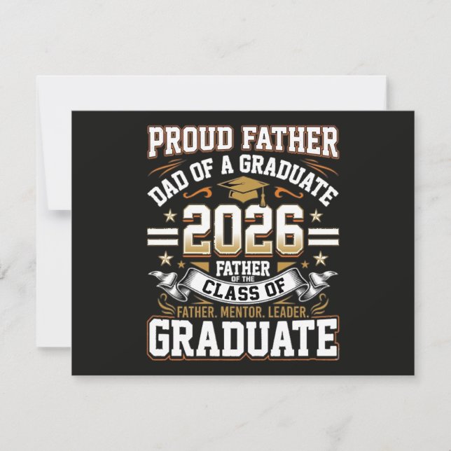 Invitation Père fier de la promotion 2026 diplômé (Devant)