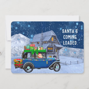 Invitation Père Noël à venir chargé humoristique