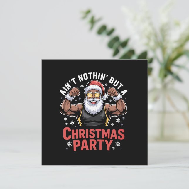 Invitation Père Noël afro-américain Pyjama de Noël (Debout devant)