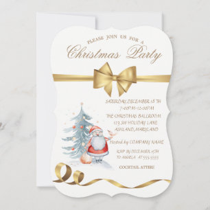 Invitation Père Noël au nœud élégant Sapin de Noël Fête de No