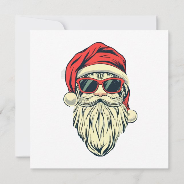 Invitation Père Noël avec des lunettes (Dos)