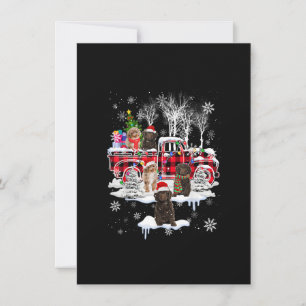 Invitation Père Noël avec un camion pickup à carreaux rouges