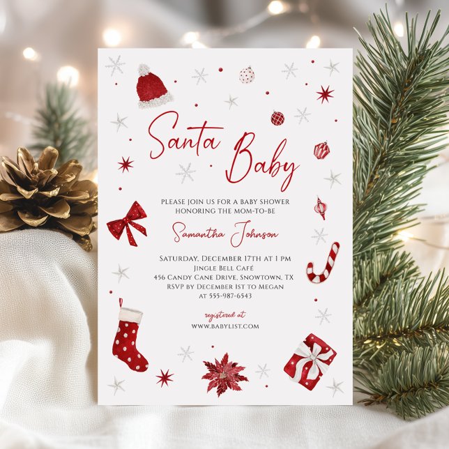 Invitation Père Noël Baby Christmas Baby shower (Créateur téléchargé)