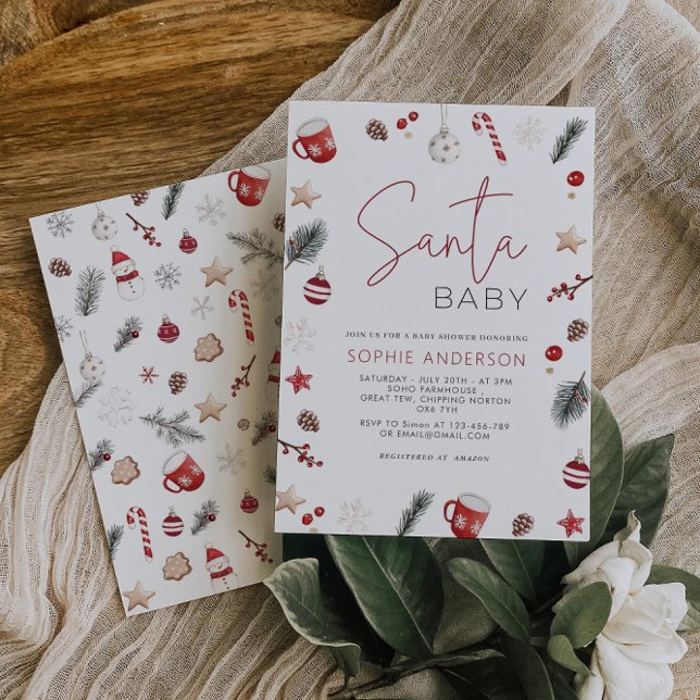Invitation Père Noël Baby Christmas Baby shower (Créateur téléchargé)