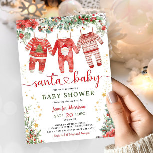 Invitation Père Noël Baby Christmas Baby shower