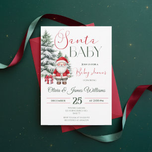 Invitation Père Noël Baby Christmas Baby shower genre neutre