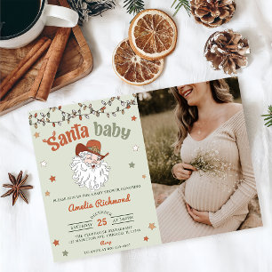 Invitation Père Noël Baby Christmas Baby shower Party Photo