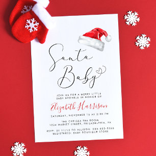 Invitation Père Noël Baby Christmas Baby Sprinkle