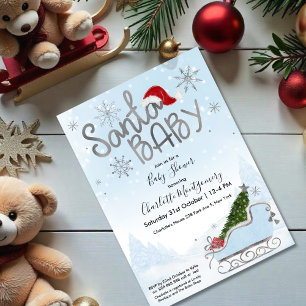 Invitation Père Noël Baby Christmas Boy Baby shower