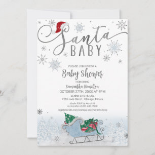 Invitation Père Noël Baby Christmas Boy Baby shower