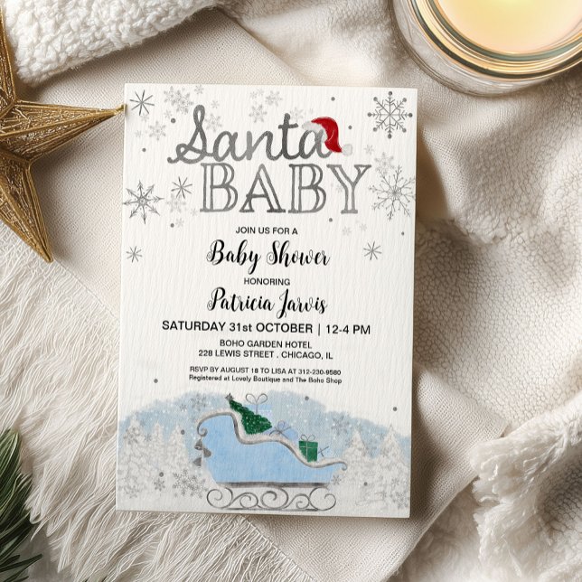 Invitation Père Noël Baby Christmas Boy Baby shower Invitatio (Créateur téléchargé)
