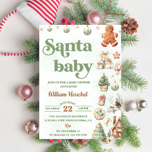 Invitation Père Noël Baby Christmas Cookies Baby shower Party