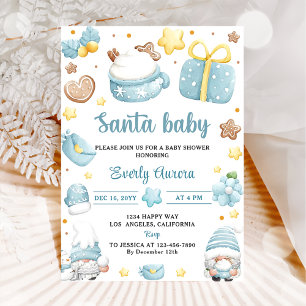 Invitation Père Noël Baby Christmas Gnomes Baby shower Party