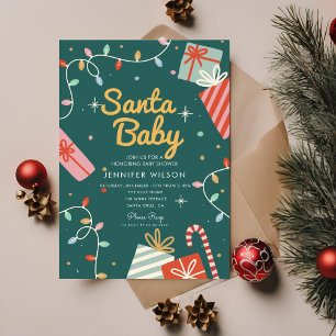 Invitation Père Noël Baby Christmas Holiday Baby shower