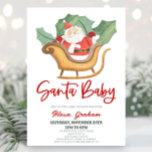 Invitation Père Noël Baby Christmas Holly Santa Claus Baby sh<br><div class="desc">C'est une Père Noël Baby Christmas Holly Santa Claus Baby shower Invitation!</div>