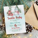 Invitation Père Noël Baby Christmas Snowman Baby shower<br><div class="desc">Père Noël Baby Christmas Snowman Baby shower Invitation</div>