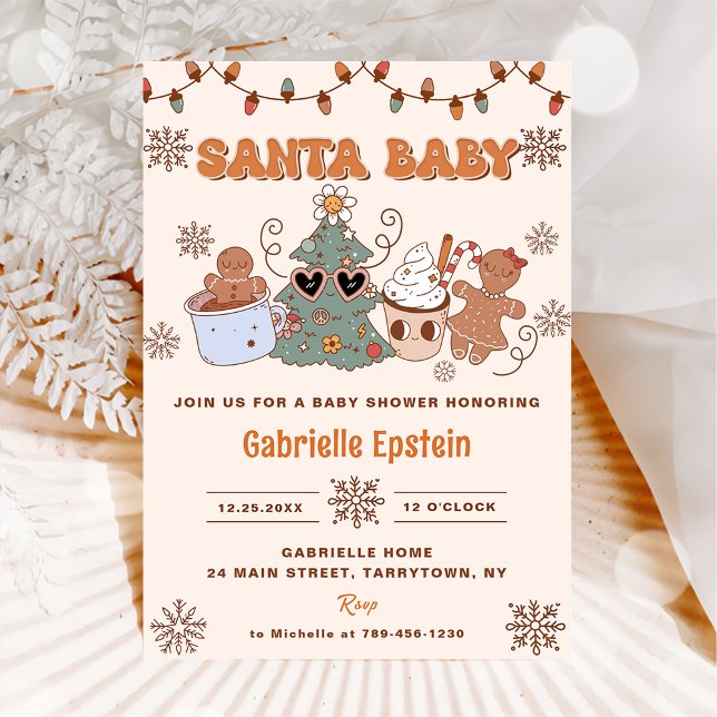 Invitation Père Noël Baby Cookies Noël Baby shower fête (Créateur téléchargé)