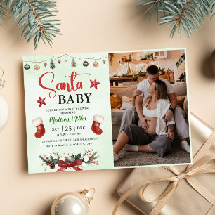 Invitation Père Noël Baby Stocking Baby shower d'hiver de Noë