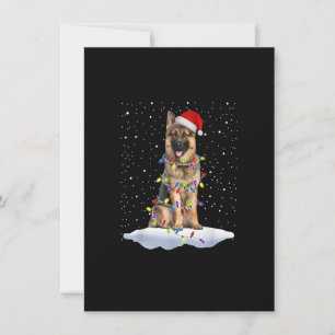 Invitation Père Noël berger allemand lumières de Noël chien m