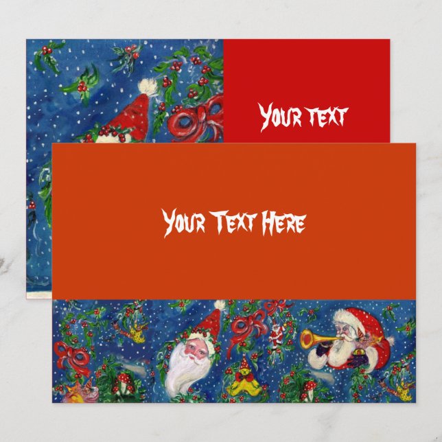 INVITATION PÈRE NOËL BUGLER MUSICAL NOËL SOIRÉE FÊTE DE VACAN (Devant / Derrière)