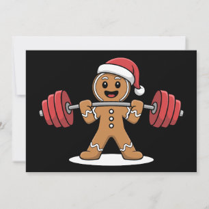 Invitation Père Noël Chapeau de Gym de Musculation au Pain d'