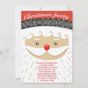Invitation Père Noël, chapeau de Père Noël, Fête de Noël du N