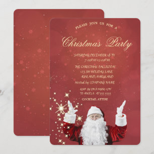 Invitation Père Noël Cool Rouge Noël