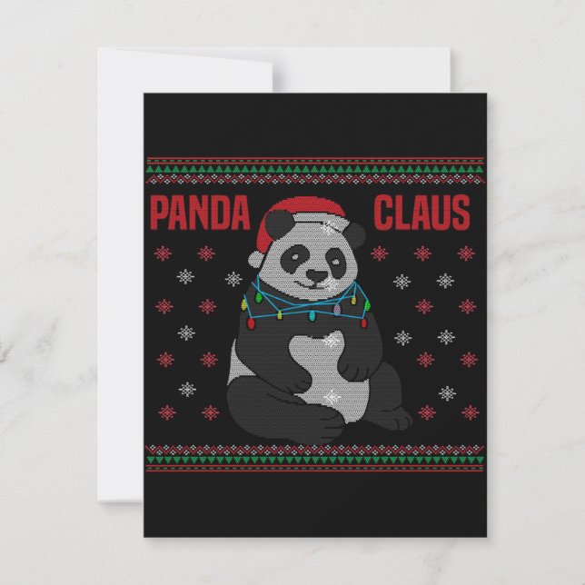 Invitation Père Noël de Noël Pand| Conception de Panda adorab (Devant)