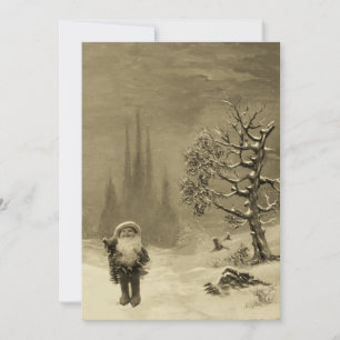Invitation PÈRE NOËL DES GNOMES, PARTI DE NOËL Sepia Brown