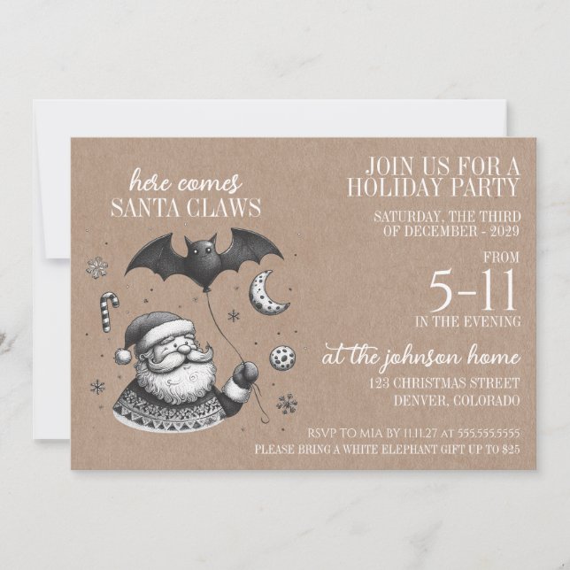 Invitation Père Noël des griffes (Devant)
