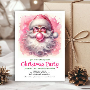 Invitation Père Noël drôle classique avec lunettes de soleil 