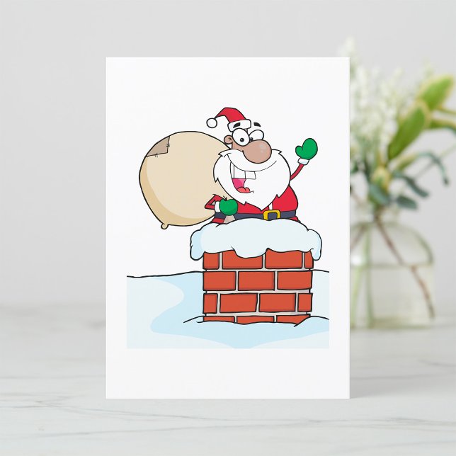 Invitation Père Noël drôle dans la cheminée (Créateur téléchargé)