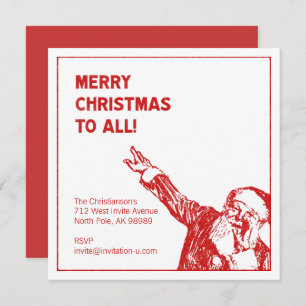 Invitation père Noël écrit : "Joyeux Noël à tous !" Parti