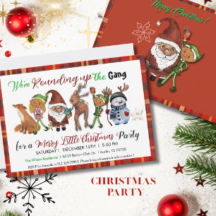 Invitation Père Noël, Elfes, Cerfs & Gang de Bonhomme de Neig