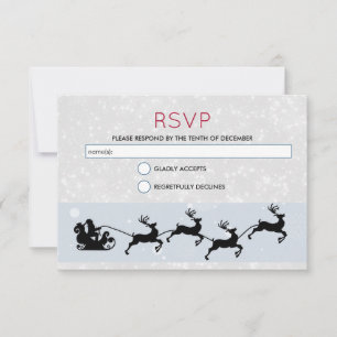 Invitation Père Noël et son vol Reindeer Christmas RSVP