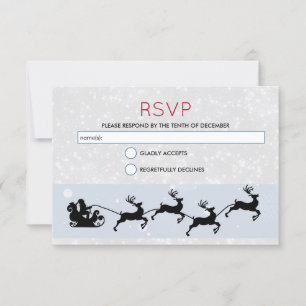 Invitation Père Noël et son vol Reindeer Christmas RSVP