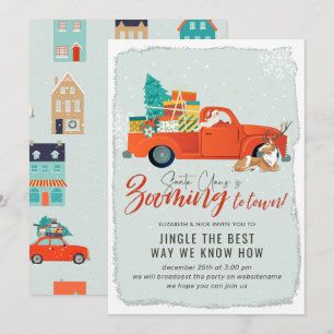 Invitation Père Noël  Fête virtuelle de Noël