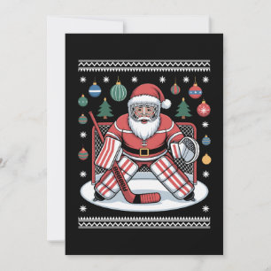 Invitation Père Noël Gardien de but de hockey Noël Sweatshirt