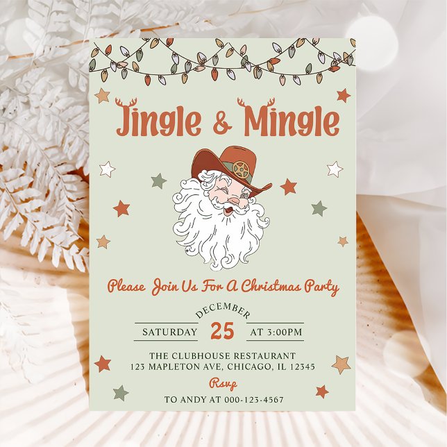 Invitation Père Noël Jingle & Mingle Christmas Party (Créateur téléchargé)