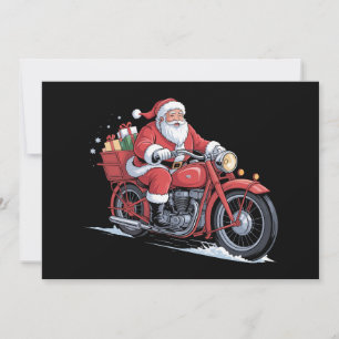 Invitation Père Noël Motard Moto Noël Xmas