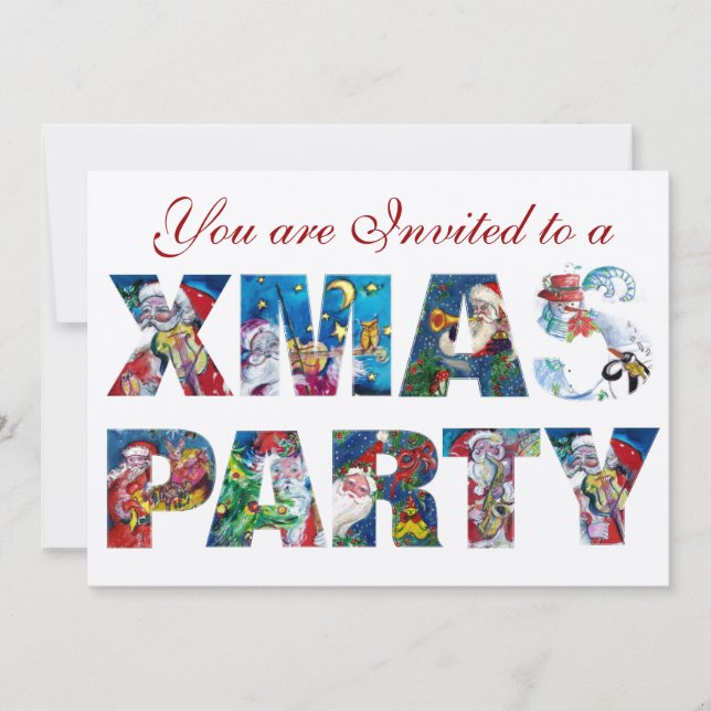 INVITATION PÈRE NOËL MUSICALE ET SNOWMAN XMAS NIGHT PARTIE (Devant)