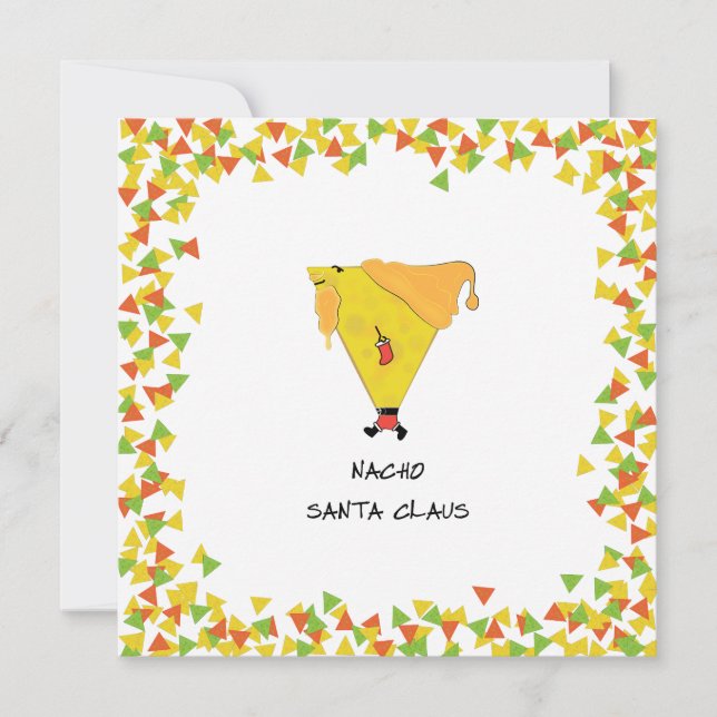 Invitation Père Noël nacho avec des chips (Devant)