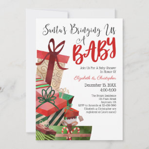 Invitation Père Noël Nous Apporte Un Baby shower De Noël Pour