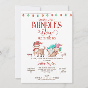 Invitation Père Noël Petites paniers de joie, Baby shower jum