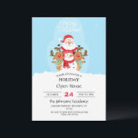 Invitation Père Noël, rennes et bonhomme de neige<br><div class="desc">santa claus reindeer reindeer,  lovely art colorful comic ,  snowflake drawing title joy ,  nose man frozen friends ,  cheerful kids happiness animal ,  fun winter funny red ,  cartoon xmas snowman character snowman ,  , </div>