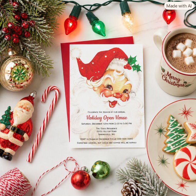 Invitation Père Noël Rétro Noël  (Créateur téléchargé)
