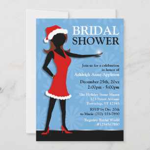 Invitation Père Noël Robe Fille Bleu Fête des mariées de vaca
