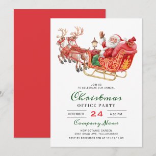 Invitation Père Noël Sleigh Fête de Noël