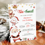 Invitation Père Noël Snowman deux doux Noël fête d'anniversai<br><div class="desc">Père Noël Snowman deux doux Noël Anniversaire Invitation</div>