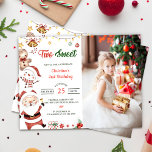 Invitation Père Noël Snowman deux doux Noël fête d'anniversai<br><div class="desc">Père Noël Snowman deux doux Noël Anniversaire Invitation</div>